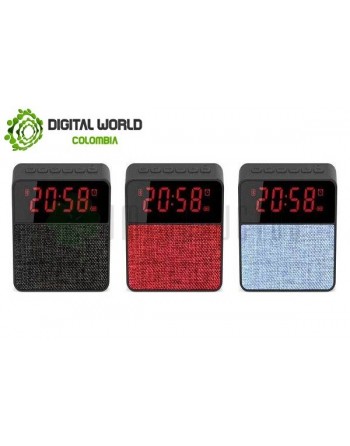 GENERICO Radio Reloj Despertador Digital Parlante Bluetooth Rojo