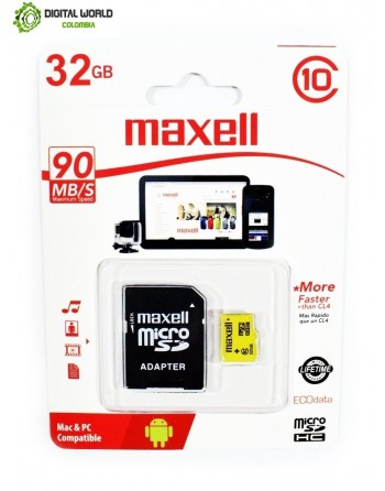 Micro SD MAXELL 32GB-90MB/s...
