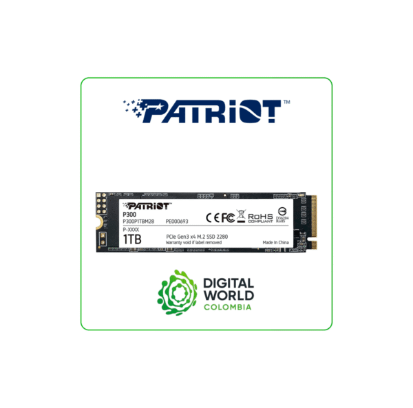 Disco Solido M.2 1TB Patriot P300 M.2 Nvme Pcie G3X4 P300P1TBM28 - Image 2