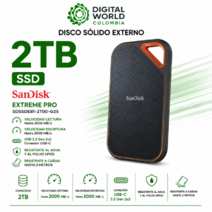 DISCO SOLIDO EXTERNO SANDISK EXTREME PRO 2TB SDSSDE81-2T00-G25