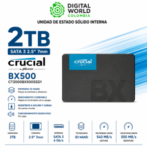 Disco Solido 2tb Crucial BX500 Sata3 3D Nand CT2000BX500SSD1