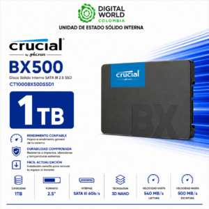 Disco Sólido Crucial BX500 1TB SATA III 2.5 SSD CT1000BX500SSD1