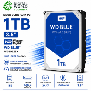 Disco Duro Western Digital 1TB SATA III 3.5 para PC WD10EZEX