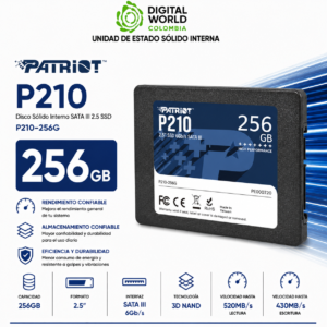 Disco Sólido Patriot P210 256GB SATA III 2.5 SSD P210-256G