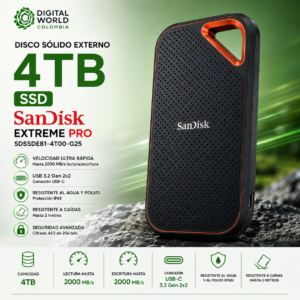 Disco Externo Sólido SanDisk Extreme PRO 4TB USB-C SSD SDSSDE81-4T00-G25