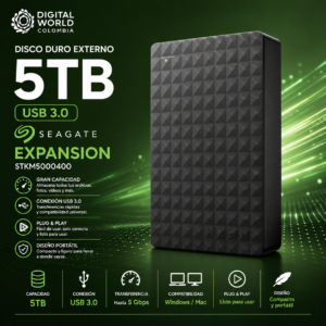 Disco Duro Externo Seagate Expansion 5TB USB 3.0 Portátil STKM5000400