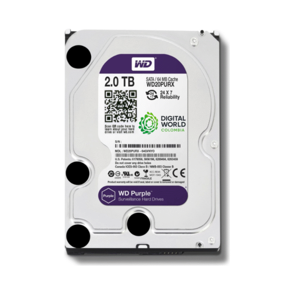 Disco para DVR 2TB Western Digital Purple 3.5 SATA3 WD22PURZ