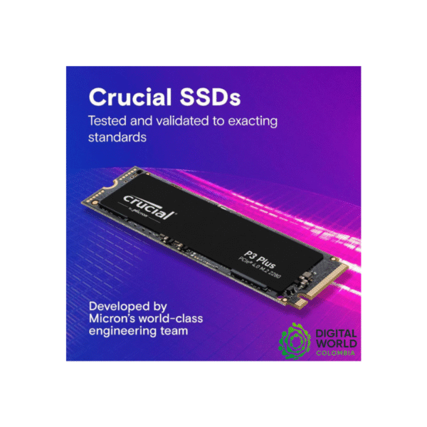 Unidad de estado sólido Crucial P3 Plus de 1 TB PCIe 4.0 3D NAND NVMe M.2, hasta 5000 MB/s - CT1000P3PSSD8 - Image 3
