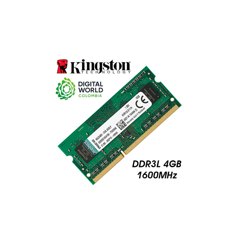 MEMORIA RAM DDR3L KINGSTON 4GB PARA PORTATIL 1600MHz KVR16LS11/4 - Image 2