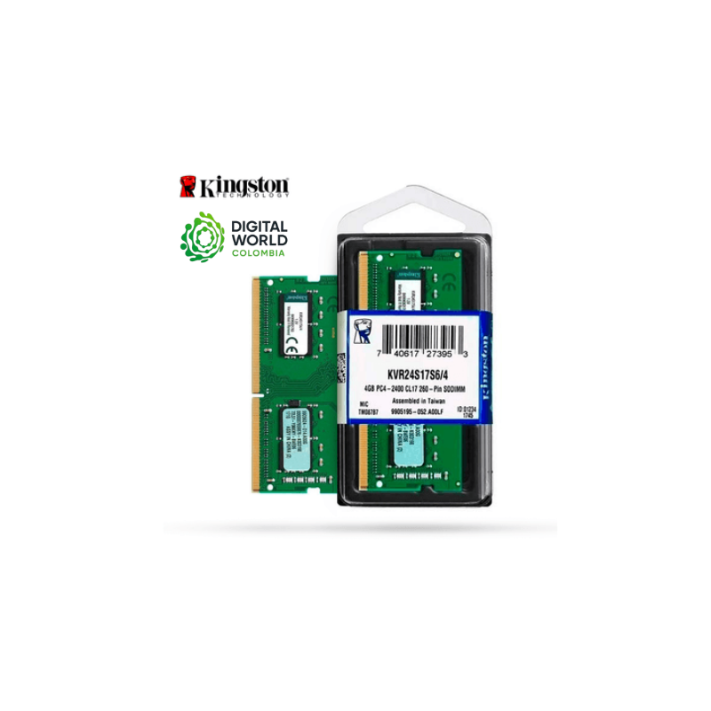 Memoria Ram Ddr4 8GB Kingston para Portátil 2666 MHZ KVR26S19S8/8