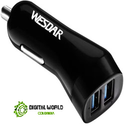 CARGADOR PARA CARRO USB WESDAR U5