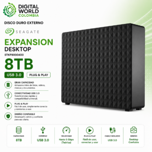 Disco Duro Externo Seagate Expansion Desktop 8TB USB 3.0 STKP8000400