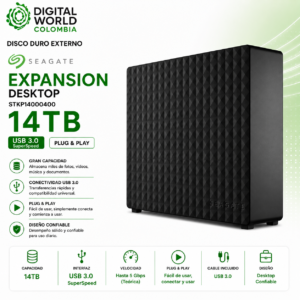 Disco Duro Externo Seagate Expansion Desktop 14TB USB 3.0 3.5" STKP14000400