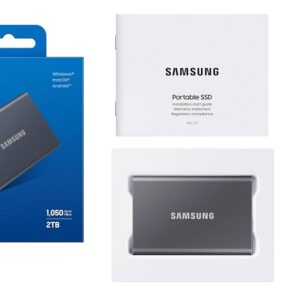 Disco Externo Sólido Samsung 2TB T7 USB 3.2 Gen 2-C USB-A MU-PC2T0T/AM