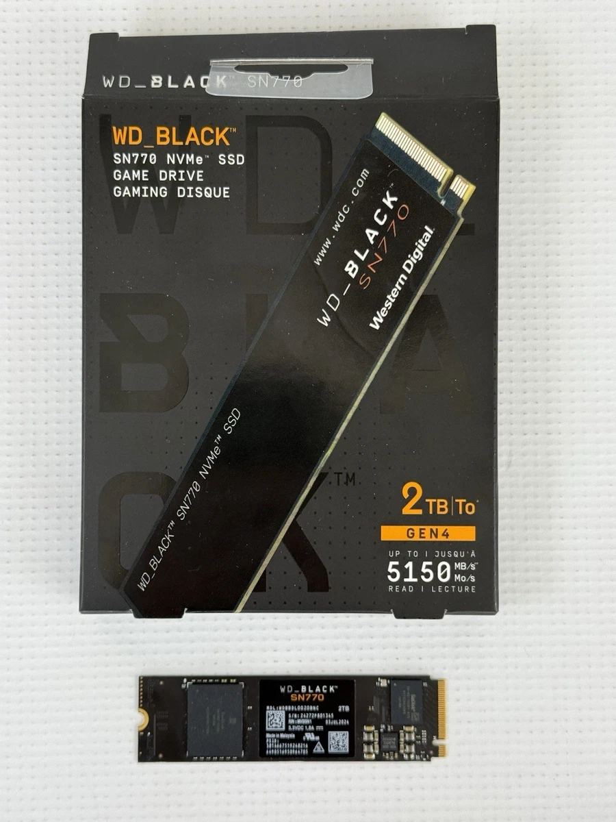 Disco Sólido M.2 2TB Gen4 Western Digital BLACK SN770 PCIe WDS200T3X0E