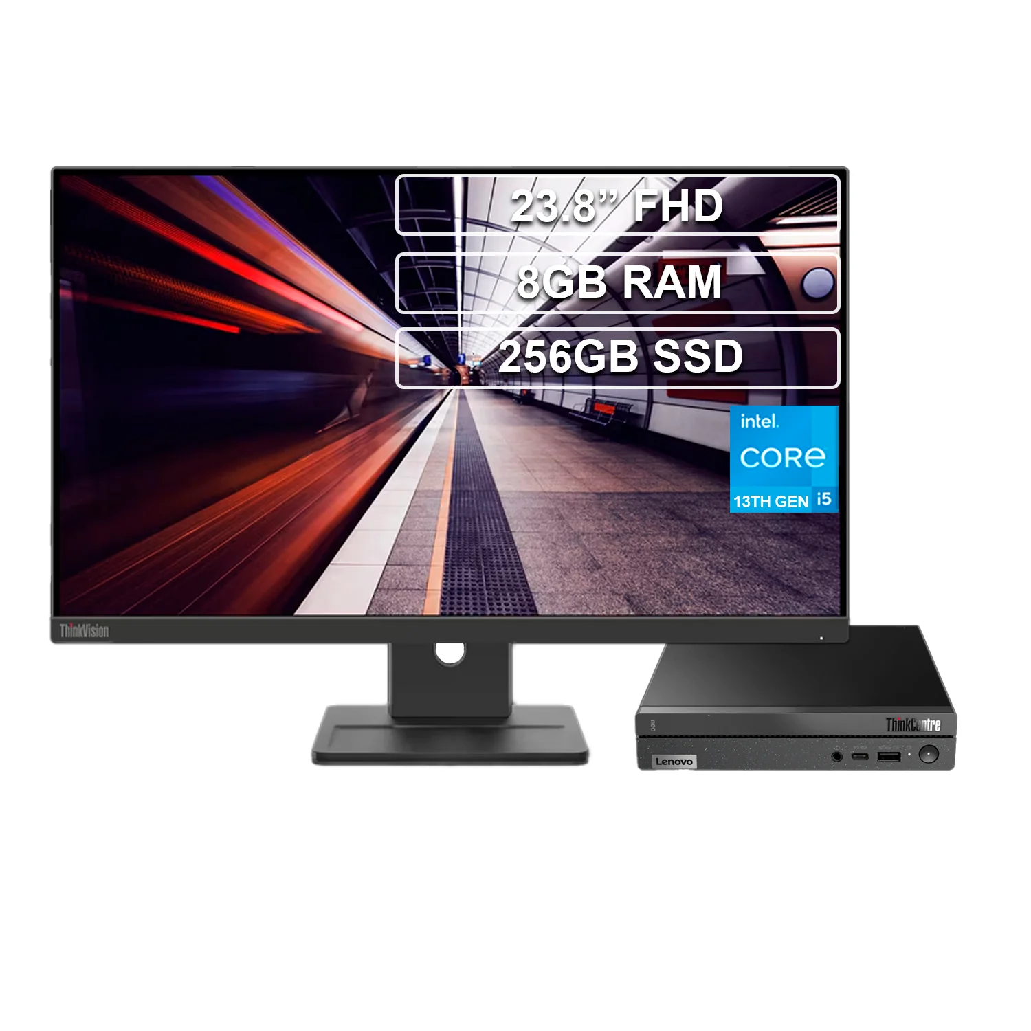 Pc Lenovo ThinkCentre Tiny Neo 50Q G5 Core i5 210H 8GB 256GB SSD Mon 24" ( S24-4e ) 13C50021LD