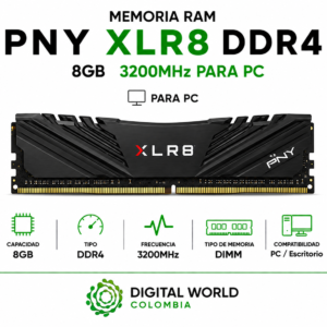 Memoria RAM PNY XLR8 DDR4 8GB 3200MHz Blindada Gamer para PC MD8GD4320016XR
