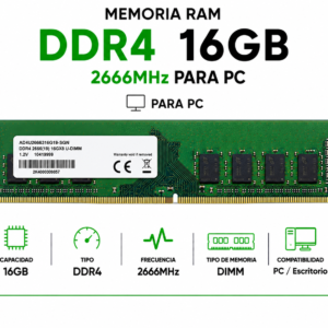 Memoria RAM ADATA DDR4 16GB 2666MHz para PC AD4U2666316G19-SGN