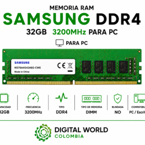 Memoria RAM Samsung DDR4 32GB 3200MHz para PC M378A4G43AB2-CWE