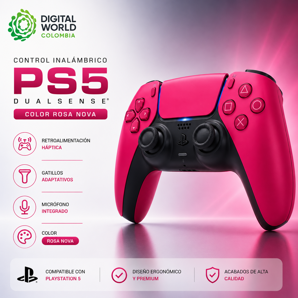 Control Inalámbrico Sony DualSense Cosmic Red para PlayStation 5 PS5 Original
