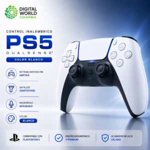 Control Original Sony DualSense Blanco para PlayStation 5 PS5 Inalámbrico