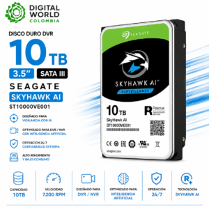 Disco Duro Dvr 10tb Seagate Skyhawk AI 7.200Rpm 3.5" ST10000VE001