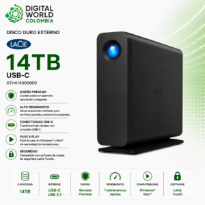 Disco Externo 14 TB Seagate LACIE USB-C STHA14000800