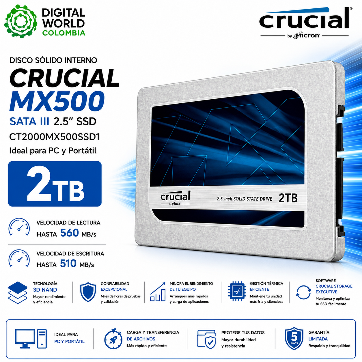 Crucial MX500 2TB 2.5-SATA