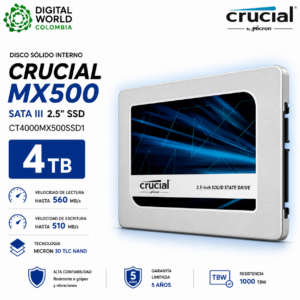 DISCO DE ESTADO SOLIDO CRUCIAL 4TB MX 500