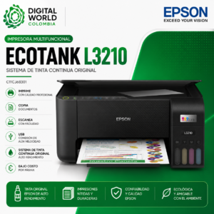 Impresora Multifuncional Epson EcoTank L3210 Sistema de Tinta Continua Original USB C11CJ68301