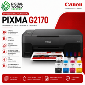 Impresora Multifuncional Canon PIXMA G2170 Sistema de Tinta Continua Original USB