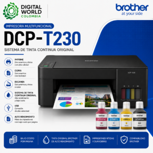 Impresora Multifuncional Brother DCP-T230 Sistema de Tinta Continua Original USB