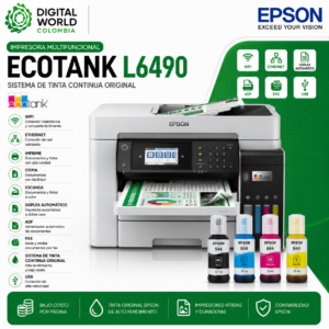 Impresora Multifuncional Epson EcoTank L6490 Sistema de Tinta Continua Original WiFi Ethernet USB Dúplex ADF Fax