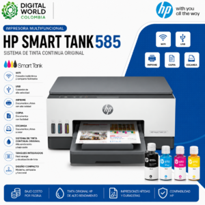 Impresora Multifuncional HP Smart Tank 585 Sistema de Tinta Continua Original WiFi USB