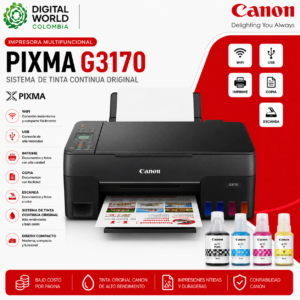 Impresora Multifuncional Canon PIXMA G3170 Sistema de Tinta Continua Original WiFi USB