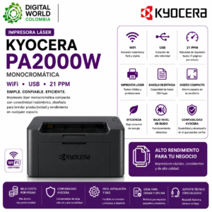 Impresora Láser Kyocera PA2000W Monocromática WiFi USB 21 PPM