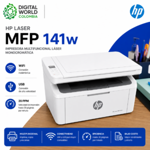 Impresora Multifuncional Láser HP Laser MFP 141w Monocromática WiFi USB 20 PPM