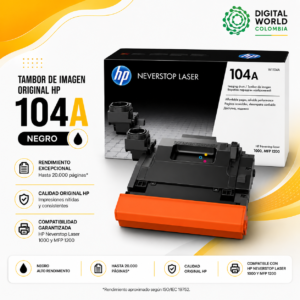 Tambor de Imagen Original HP 104A W1104A Negro 20.000 Páginas para Neverstop Laser 1000 y MFP 1200