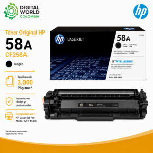 Tóner Original HP 58A CF258A Negro 3.000 Páginas para LaserJet Pro M404 y MFP M428