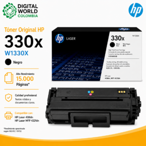 Tóner Original HP 330X W1330X Negro Alto Rendimiento 15.000 Páginas para HP Laser 408dn y HP Laser MFP 432fdn