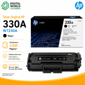 Tóner Original HP 330A W1330A Negro 5.000 Páginas para HP Laser 408dn y HP Laser MFP 432fdn