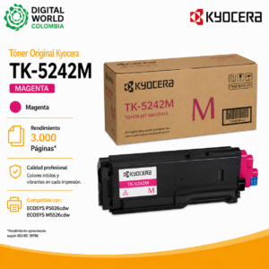 Tóner Original Kyocera TK-5242M Magenta 3.000 Páginas para ECOSYS P5026cdw y M5526cdw