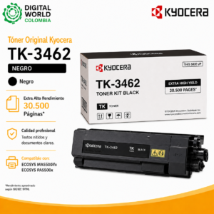 Tóner Original Kyocera TK-3462 Negro Extra Alto Rendimiento 30.500 Páginas para ECOSYS MA5500ifx y PA5500x