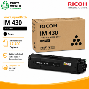 Tóner Original Ricoh IM 430 Negro Alto Rendimiento 17.400 Páginas para IM 430F y P 502
