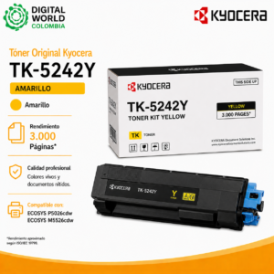 Tóner Original Kyocera TK-5242Y Amarillo 3.000 Páginas para ECOSYS P5026cdw y M5526cdw