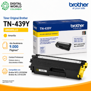 Tóner Original Brother TN-439Y Amarillo Alto Rendimiento para MFC-L9570CDW y HL-L9310CDW