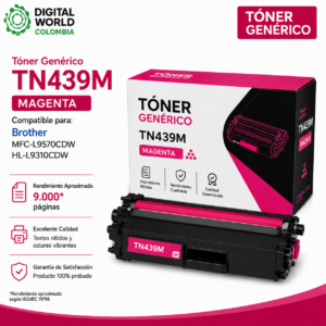 Tóner Genérico Magenta TN439M Compatible para Brother MFC-L9570CDW y HL-L9310CDW