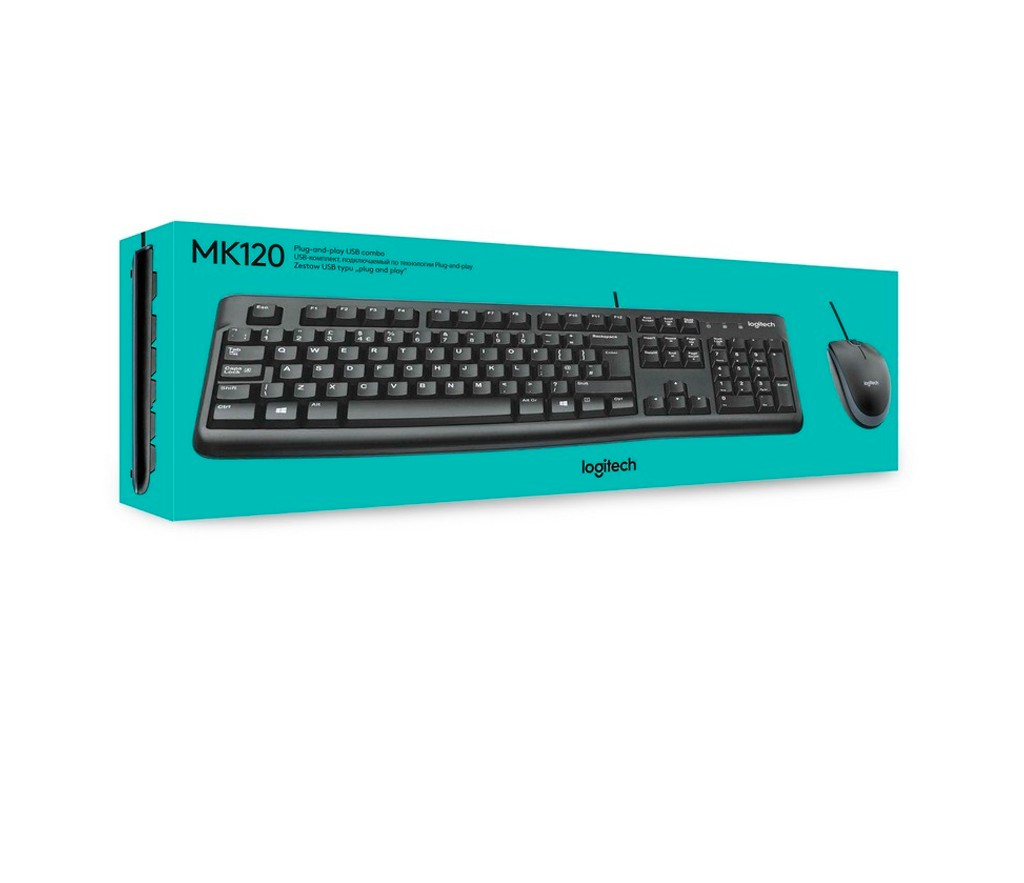 Combo Alámbrico Logitech MK120 Teclado y Mouse USB para PC y Portátil - Image 4