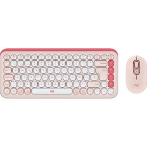 Combo Inalámbrico Logitech POP Icon Bluetooth Multidispositivo Rosa y Blanco Teclado y Mouse