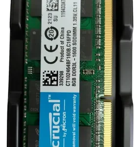 Memoria RAM Crucial 8GB DDR3L 1600MHz SODIMM PC3L para Portátil